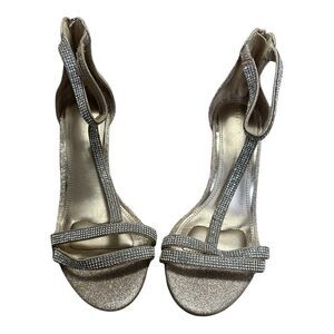 Kelly & Katie gold rhinestone Tayssa prom formal heels